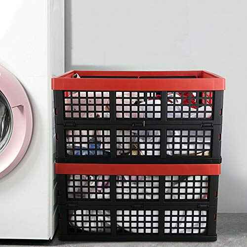 Obstnny 34 Quart Collapsible Storage Bins, Stackable Milk Crate, 3 Packs