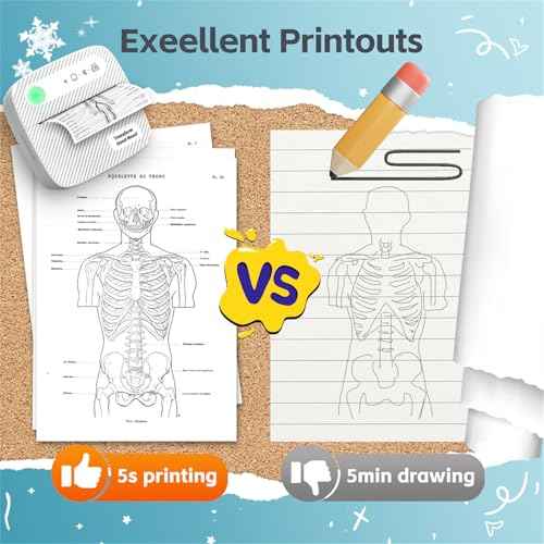 Sticker Printer with 7 Rolls Sticker Paper,Bluetooth Thermal Compatible with iOS & Android, Mini Pocket Portable and Inkless,Study for Flashcards, DIY, Notes