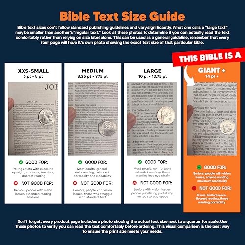 Personalized KJV Giant Print Bible with Name Engraving, 14 pt Type, Thumb Index