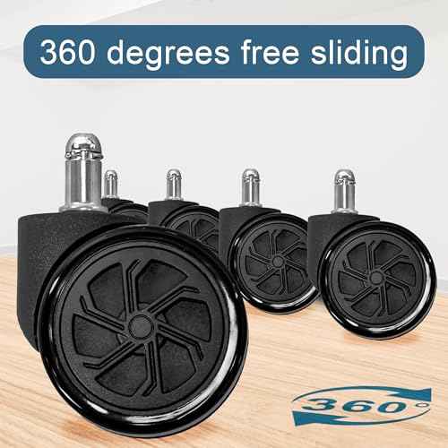 Frassie Office Chair Base Replacement with Wheels, Heavy Duty 2500LBS Metal Stool Chair Base, 28 inch Universal Desk Chair Base Replacement Part (Black)