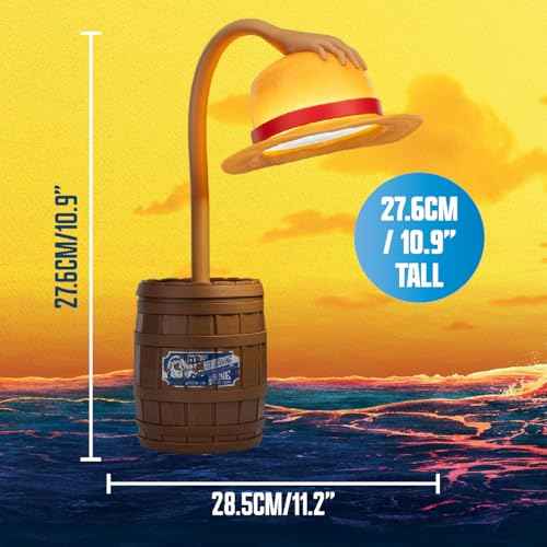 Paladone One Piece Straw Hat Posable Desk Light, Officially Licensed Anime Bendable Lamp for Pop Culture Fans, Bedroom, Home, Office