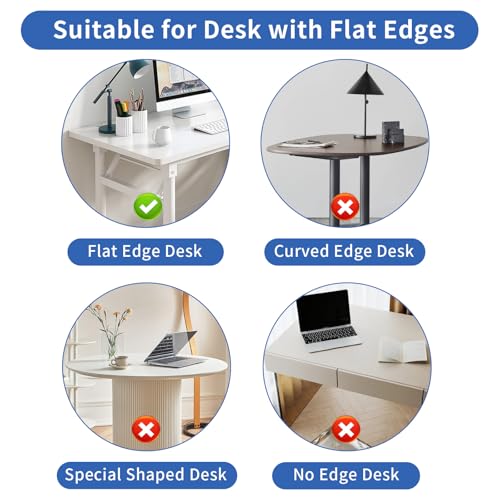 LUKETURE Desk Side Storage, Laptop Holder with Cable Management Tray, 2 in 1 Steel Under Desk Laptop Mount, Table Organization, Space Saving Table Accessories for Office and Home (Black)
