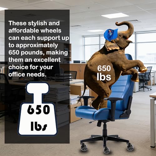 Heavy-Duty Office Chair Wheels Replacement Casters – Non-Marking Polyurethane