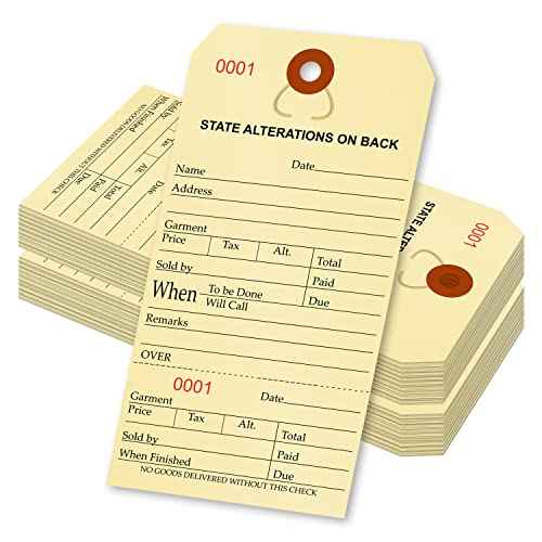 SmartSign Numbered Alteration Tags | 3.125" x 6.25" Manila Stock, Pack of 500