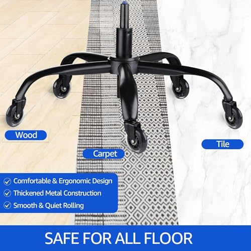 MASTERY MART Office Chair Base Replacement Bundle ? Heavy Duty 352 lbs, Smooth Rolling on All Floors, Swivel Base with Caster Wheels & Gas Lift Cylinder, 4.7'' Travel Length