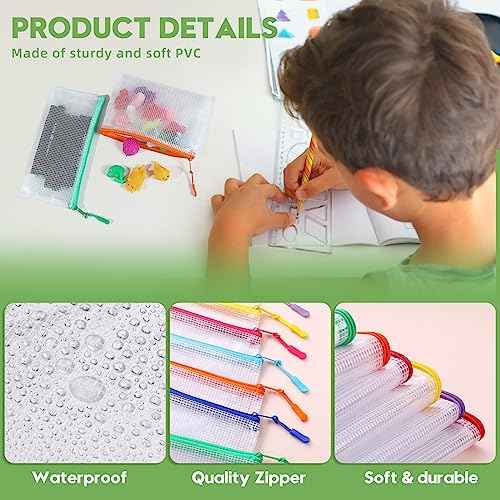 25pcs Mesh Zipper Pouch Bags for Organization and Storage,Toy Storage Bags,Zipper Pouch for Classroom Organization, Storage Bag Suitable for Classroom,Travel and Home