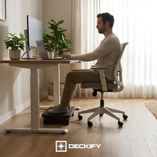 Deckify Small Acacia Step Stool for Adults 3.5 Inch Non-Slip Rich Walnut