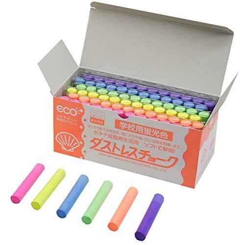 Dustless Fluorescent Chalk 72pcs, 6 Colors