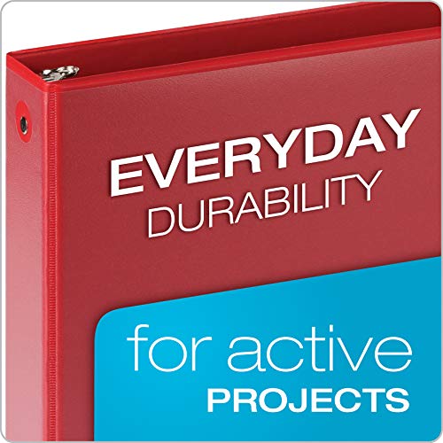 Cardinal 3 Ring Binders 1.5 Inch Pack of 4 - Holds 350 Sheets, ClearVue Presentation View, Non-Stick, Assorted Colors