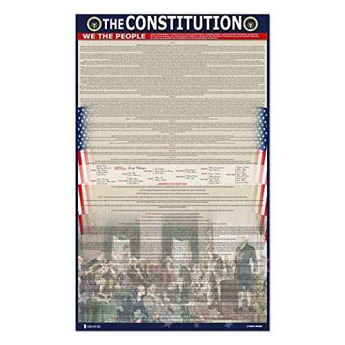 American Founding documents EXTRA LARGE Laminated 3 pack: US Constitution with all amendments, Declaration of Independence and Bill of Rights 24x36) Young N Refined