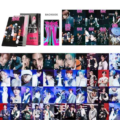 Stray Kids Gifts Set, Including 110 Photocards, 180 Stickers, 1 Drawstring Bag Backpack, 24 Lomo Cards, 3 Design Bracelet, 2 Adhesive Posters, 2 Lanyards, 2 Pins and Keychain SKZ's Fans Merchandise