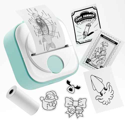 Phomemo Sticker Printer, Q02 Print Pods Mini Printer Thermal Bluetooth Sticker Maker with 1 Rolls Paper, for DIY Creation, Study Notes, Memo, List, Work Plan,Journaling, Gifts
