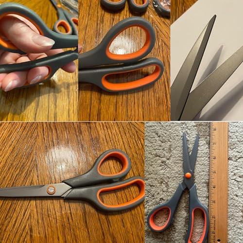 3 Pack Titanium All-Purpose Comfort-Grip Scissors for Home & Office