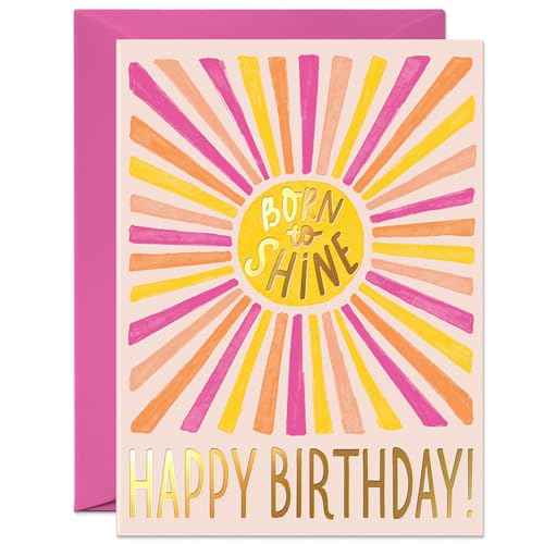 Sweetzer & Orange Birthday Card with Envelope, 5x7, Single Fun Happy Birthday Card for Men, Women, Friends & Family ? Message Written Inside - Unique Individual Cardstock & Keepsake Gift