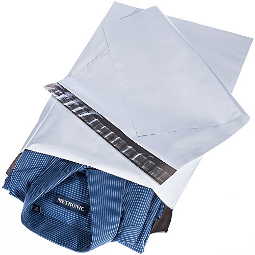 White Poly Mailers 12x15.5 inches - 100 Pack Shipping Bags for Clothes