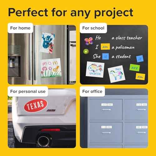Strong Magnetic Sheets with Adhesive Backing ? (4x6/10x15cm, 10 Pack) Flexible Magnets, Perfect for Custom Photo Magnets, Refrigerator Magnet, DIY Projects, Crafts, Scrapbooking and School Supplies