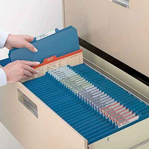 Smead 100% Recycled Pressboard Classification File Folder, 2 Dividers, 2" Expansion, Letter Size, Dark Blue, 10 per Box (14062)