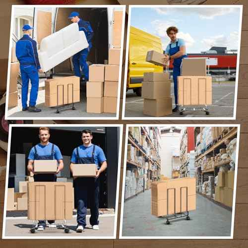 Carton Cart Portable Carton Storage Rack with Caster Wheels 12.2 x 10.2 x 17.1 inch Cardboard Boxes Organizer Stand for Home Warehouse Supermarket Shipping Station, Black