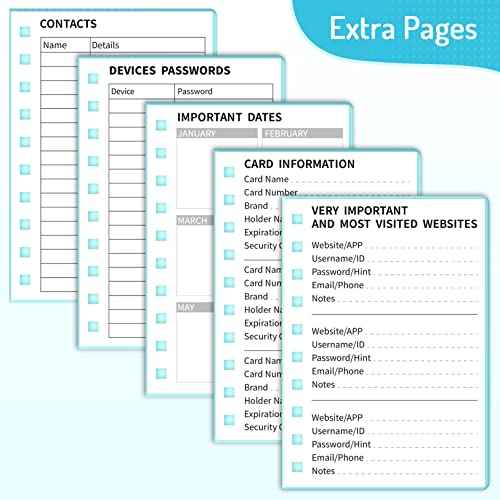 Forvencer Password Book with Individual Alphabetical Tabs, 4"x5.5" Small Password Notebook, Spiral Password Keeper, Internet Address and Password Organizer, Password Logbook for Home Office, Sky Blue