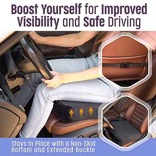 Aeris Large Seat Cushion for Office Chairs - Ergonomic Memory Foam Chair Cushion for Enhanced Comfort During Long Hours of Sitting &Driving - Ideal for Car&Truck Seats,Wheelchairs -With Washable Cover
