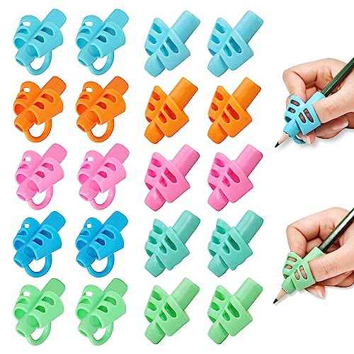 20 Pcs Pencil Grips for Kids Handwriting Pencil Holders Grippers for Kids, Writing Posture Correction Tools for Toddlers, Special Needs Silicone Pencil Supplies for Kindergarten Preschoolers£¨Mixcolor£©