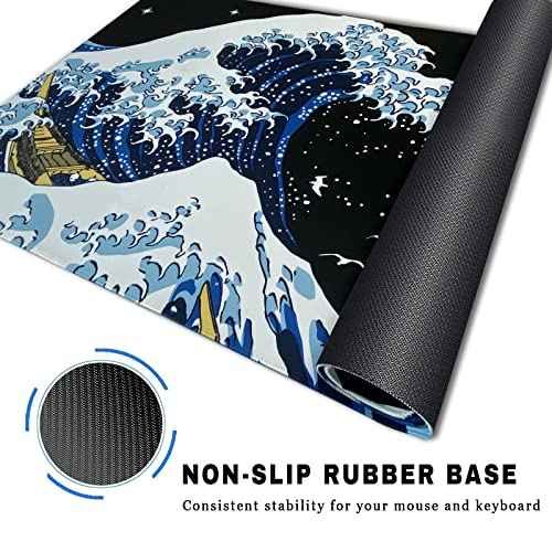 Extra-Large Extended Gaming Mouse Pad, Full Desk Mousepad for 48x24 Inch Computer Desk, XXL XXXL Keyboard Protector Mat, Office Desktop Decor