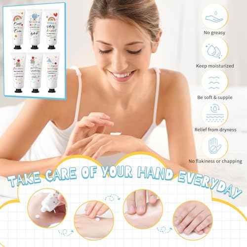 36 Set Christmas Teacher Appreciation Gifts Hand Cream Set Moisturizing Hand Lotion Thank You Teacher Gifts Travel Size with Cards Organza Bags for Dry Cracked Mother's Day