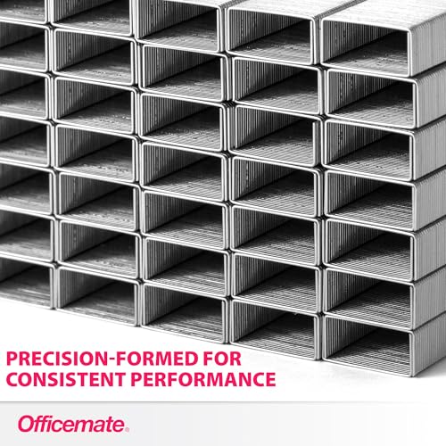Officemate Standard Staples - 10 Boxes, 50,000 Staples, 1/4-Inch Leg, Chisel Point