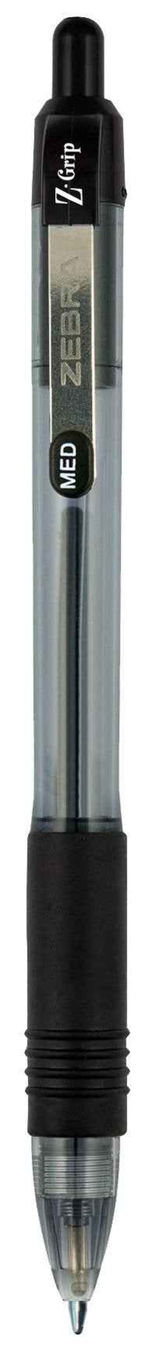 Zebra Pen Z-Grip Retractable Ballpoint Pen, Medium Point, 1.0mm, Black, (Case of 6 packs, 108 Count Total)
