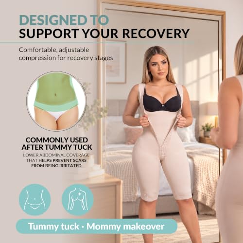 Beige Long 360 Lipo Foam Wrap for Tummy Tuck & BBL Recovery - FC Forma Tu Cuerpo