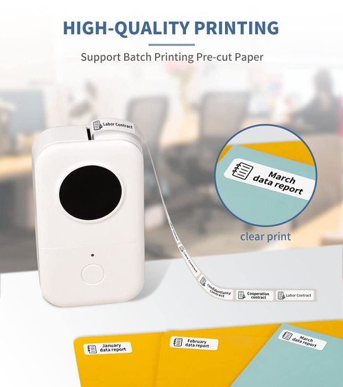 Phomemo D30 Label Maker, Bluetooth Mini Label Maker Machine, Portable Thermal Printer Small Rechargeable Labeler for Kids School Classroom Teacher Supplies, Home Office Labeler Works with Tablet/Phone