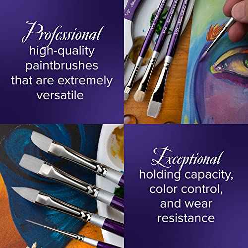 Silver Brush Limited SK-8110S Silver Silk 88 Paint Brush Set, 5-Piece, Short Handle
