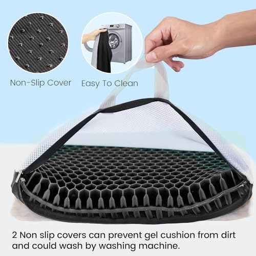 Thickened Gel Seat Cushion for Long Sitting - Back, Hip, Tailbone Pain Relief Cushion - Gel Seat Cushion for Office Chair, Cars - Egg Seat Gel Cushion for Wheelchair Pressure Relief