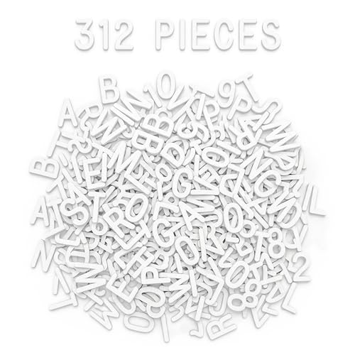 White 1 Inch Letter Board Letters Set - 312 PCS for Felt & Message Boards