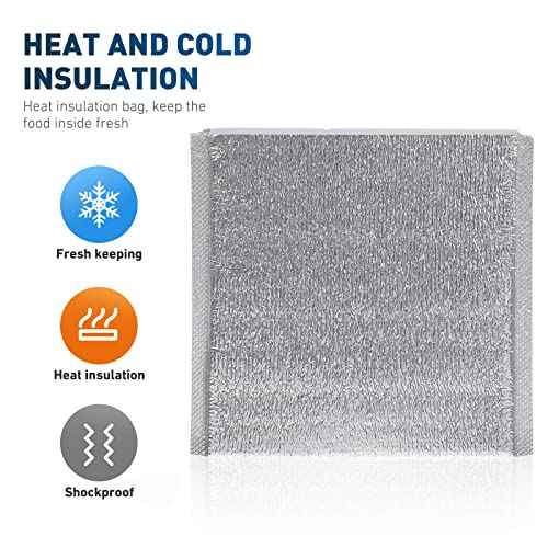 DOITOOL Reusable Insulation Bags 50PCS Insulated Shipping Thermal Box Liners Metalized Box Liners Waterproof Insulated Shipping Container for Camping Picnic (20x20CM)