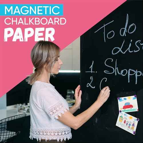 Magnetic Chalkboard Wallpaper Peel and Stick 48" x 24", Self-Adhesive Chalkboard Contact Paper with Starter Kit - Ideal for Playroom Home Classroom