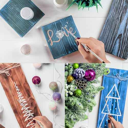 Script Liner Paintbrush 6 PCS Highly Flexible Liner Brush Extra Long Fine Point Tip Pinstriping Scroll Outlining Brush for Acrylic Watercolor Oil Gouache