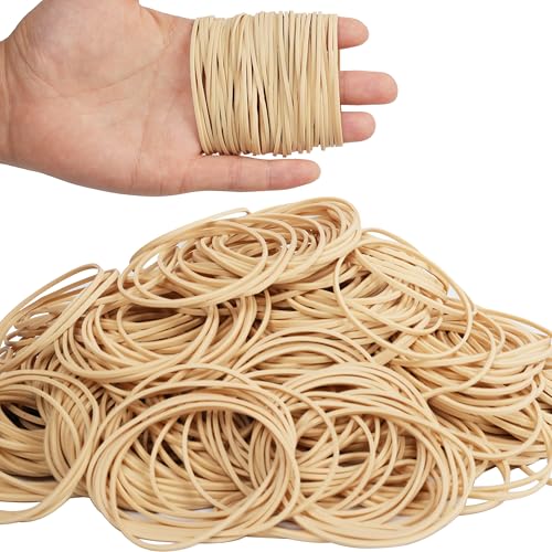 Beige #18 Rubber Bands 500pcs – Elastic Office Bands for Bundling