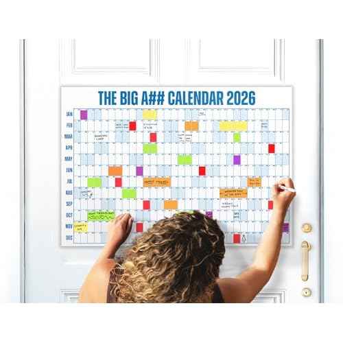 The Mini Big A## Calendar 2026 ? 2¡¯x1.5¡¯ Dry-Erase Wall Calendar ? See Your Whole Year at a Glance ? Plan Goals & Adventures ? Blue