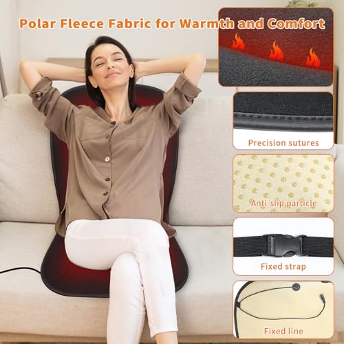 MAXCOM Heated Seat Cushion for Office Chair - Heating Pad for Back, Lumbar, Hip, Thigh with 7 Temperatures Levels - Warm Gift for Winter