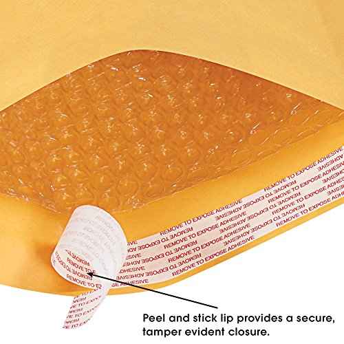 Aviditi Kraft Bubble Mailers #6, 12 1/2" x 19", Self-Seal, Padded Envelopes for Packing, Mailing and Shipping, Case of 50