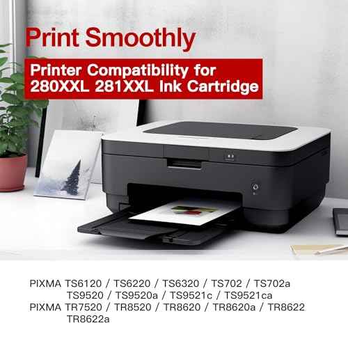 PGI-280XXL Black Ink Cartridges Replacement for Canon 280 281 Ink Cartridges to use with Canon TR8620a TS9521C TS9120 TS6220 TR7520 TR7620A TR8520 TS6320 TS9520A TS702A TS8220 TS8320 Pinter (2 PGBK)