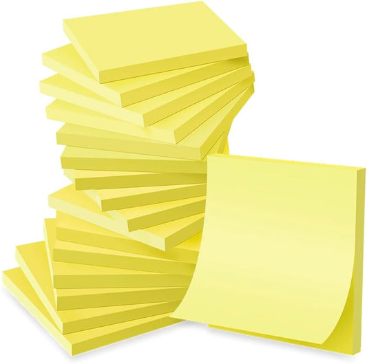 (16 Pack) Sticky Notes 3x3, Self-Stick Pads Bright Colors Sticky Note, Recyclable, Easy to Stick for Home, Office, Notebook