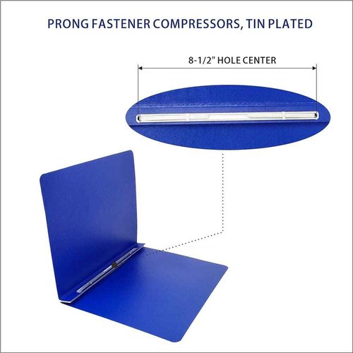 ESKEAR Fiberboard Binder, 8.5 Inch Centers, 3 Inch Capacity, Letter Size, for Pressboard Report Cover,12 per Box (Blue)
