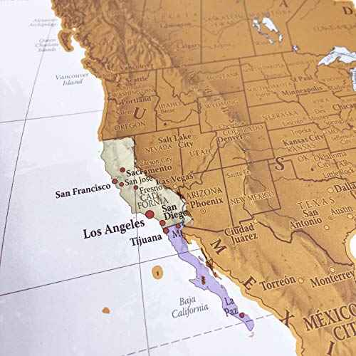Scratch The World ¢ç Travel Map - Frameable Scratch Off World Map Poster - X-Large 23 x 33 - Maps International - 50 Years of Making Maps - Updated 2025 - Cartographic Detail Featuring Country & State Borders