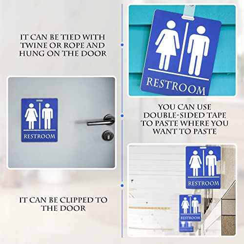 Tinlade 32 Set Bathroom Pass Restroom Hall Pass for Classroom with Keychain Holder with Lanyard PVC Unisex for Women Men, Blue
