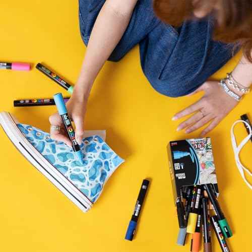 UNI POSCA PC-8K CHISEL TIP MARKER PEN- YELLOW (BOX OF 6)