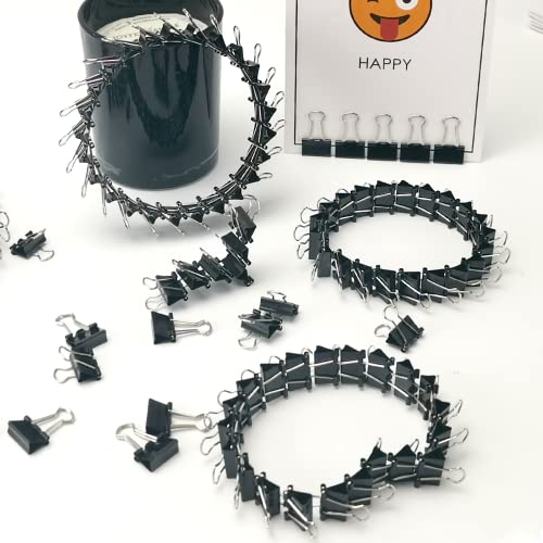 OWLKELA 0.6in Binder Clips 120 Pack Black – Mini Metal Clips for Office & Home Organization