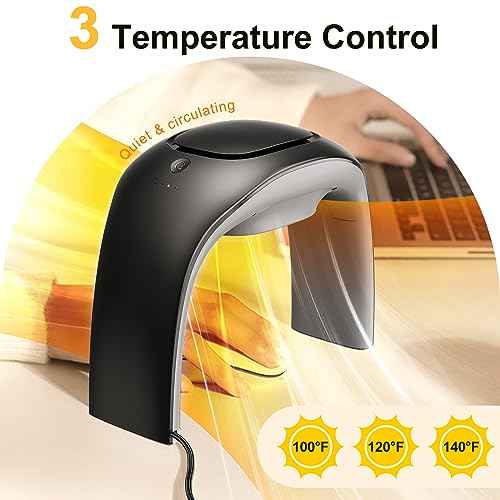 Desk Mouse Pad Hand Warmer Super Quiet, 110v 100w Heated Mouse Pad Hand Warmer, Personal Desk Heater Energy Efficient Ceramic Office with Thermostat Low Wattage - Black