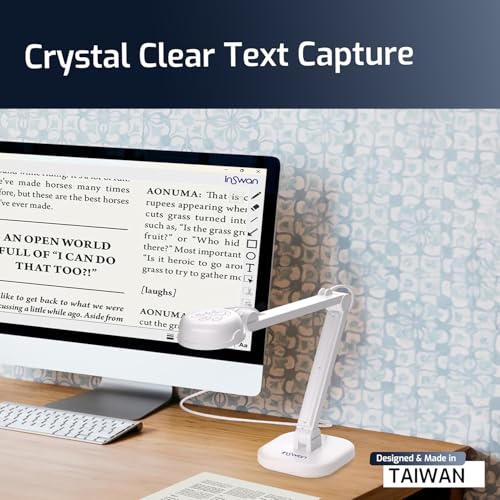 INSWAN INS-1 Classic USB Document Camera Webcam 8MP with LED & Mic
